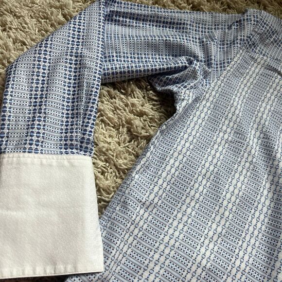 Robert Graham Intricate Geometric Weave Pattern French Cuff Button-Up Shirt XL - Picture 10 of 13